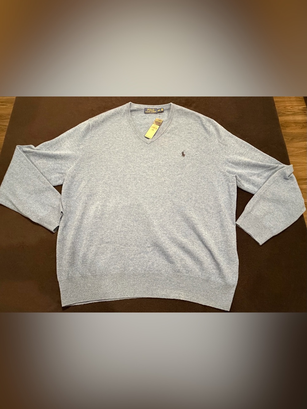 Polo Ralph Lauren Merino Wool V Neck Sweater Men’s XXL Light Blue NWT